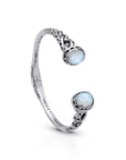 Balinese Artisan Handcrafted Sterling Silver Moonstone Bangle