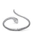 Balinese Artisan Sterling Silver Snake Bangle with Sleeping Beauty Turquoise Stone