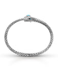 Balinese Artisan Sterling Silver Snake Bangle with Sleeping Beauty Turquoise Stone