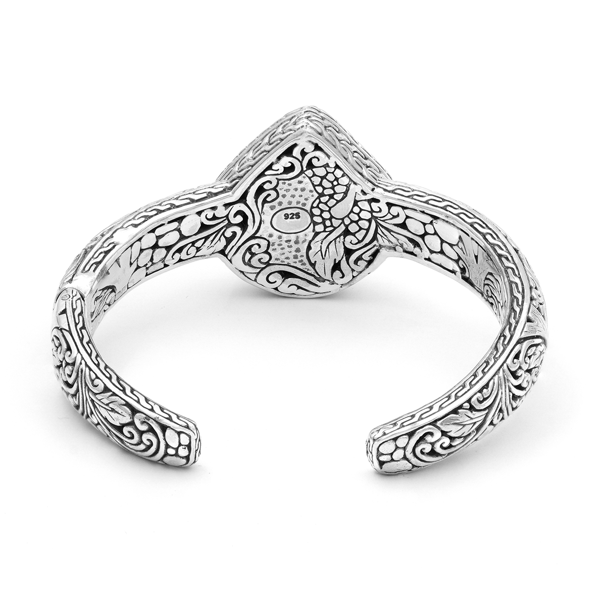 Majestic March – Balinese Artisan Elephant Bangle in Sterling Silver