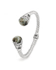Balinese Artisan Dendritic Agate Bangle in Sterling Silver