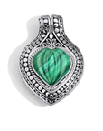 Romantic Bali Sterling Silver Malachite Heart Pendant