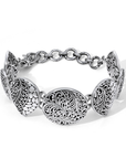Floral Motif Sterling Silver Bali Bracelet