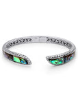 Seamless Abalone Sterling Silver Bali Bangle