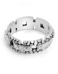 Carved Chain Balinese Band Ring, Sterling Silver