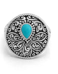 Artisanal Balinese Sterling Silver Turquoise Ring