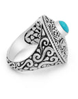 Artisanal Balinese Sterling Silver Turquoise Ring