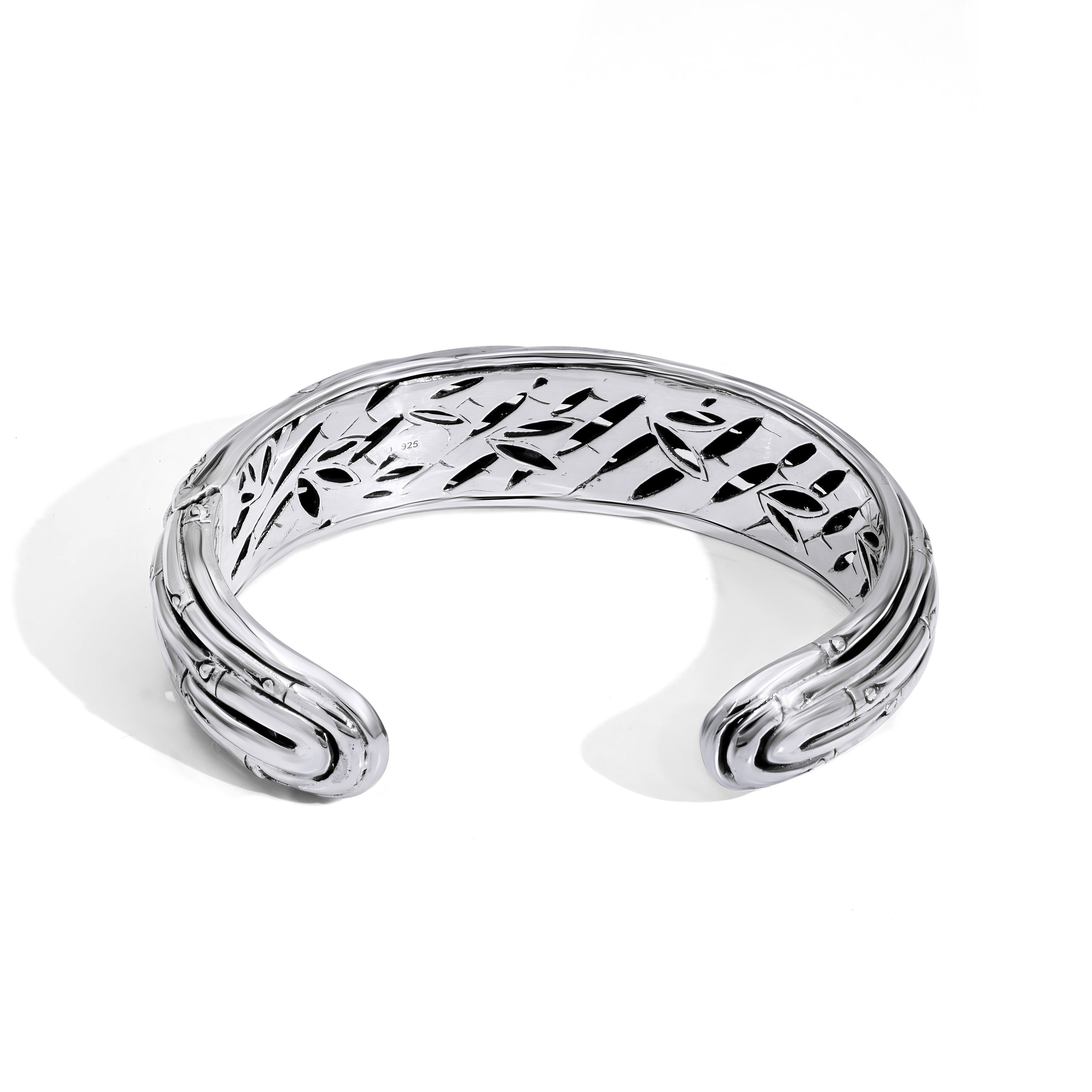 Elegant Bali Sterling Silver Layered &amp; Wrapped Bamboo Bangle