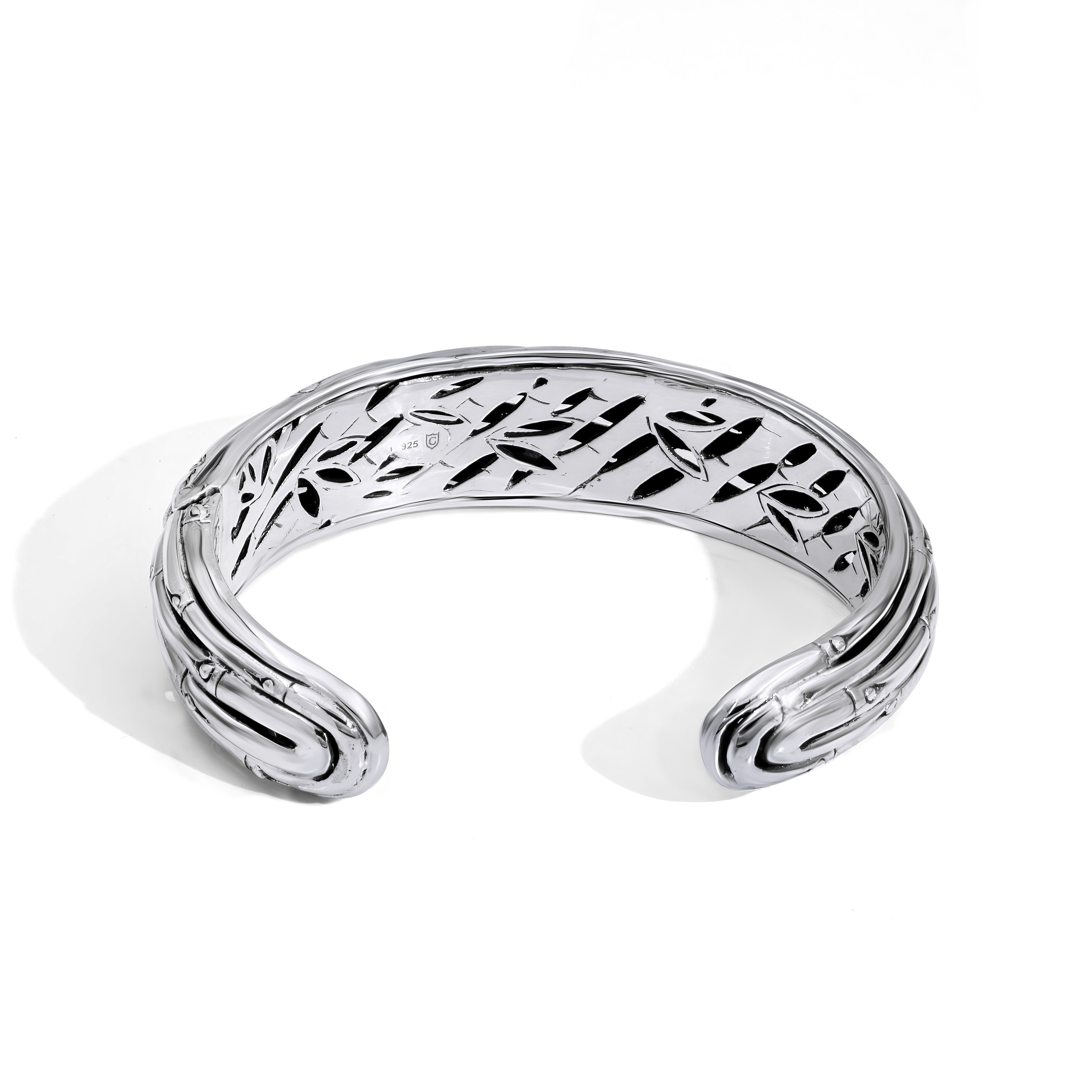 Elegant Bali Sterling Silver Layered &amp; Wrapped Bamboo Bangle
