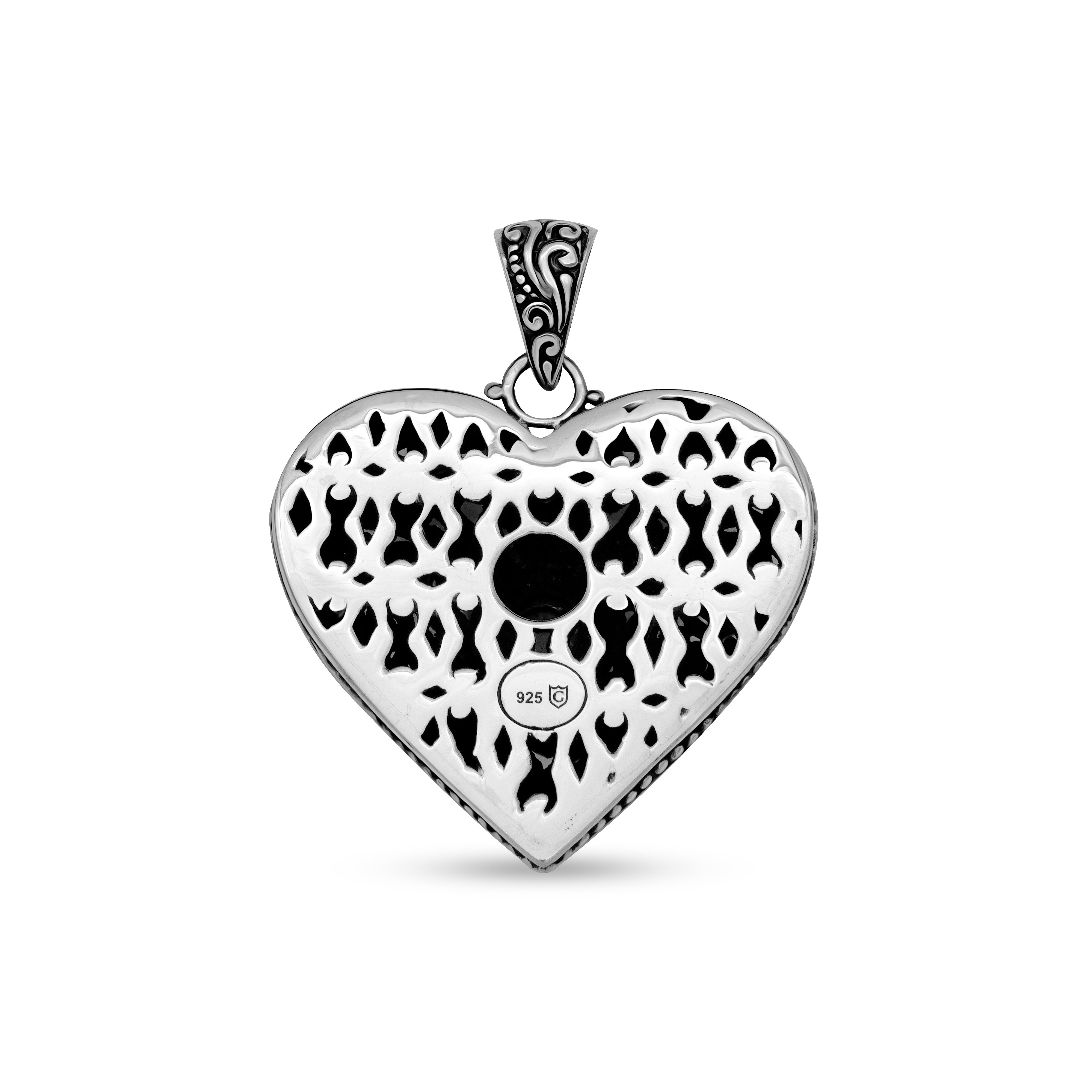 Heart of the Sea Sterling Silver Bali Larimar Pendant