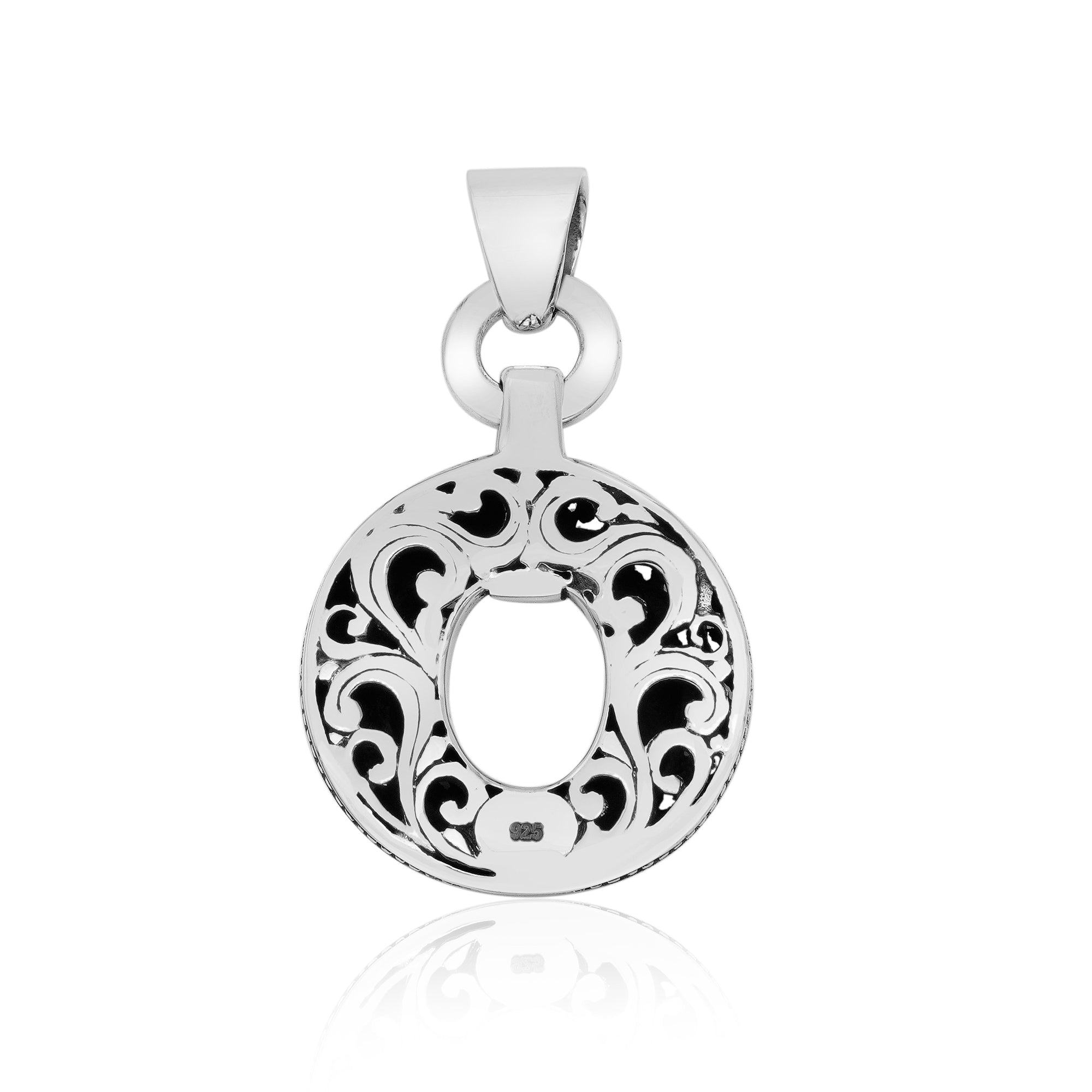 Sterling Silver Tulang Motif Bali Rounded Pendant