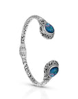 Boulder Opal Sterling Silver Bali Bracelet