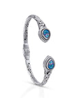 Majestic Boulder Opal Sterling Silver Bali Bangle