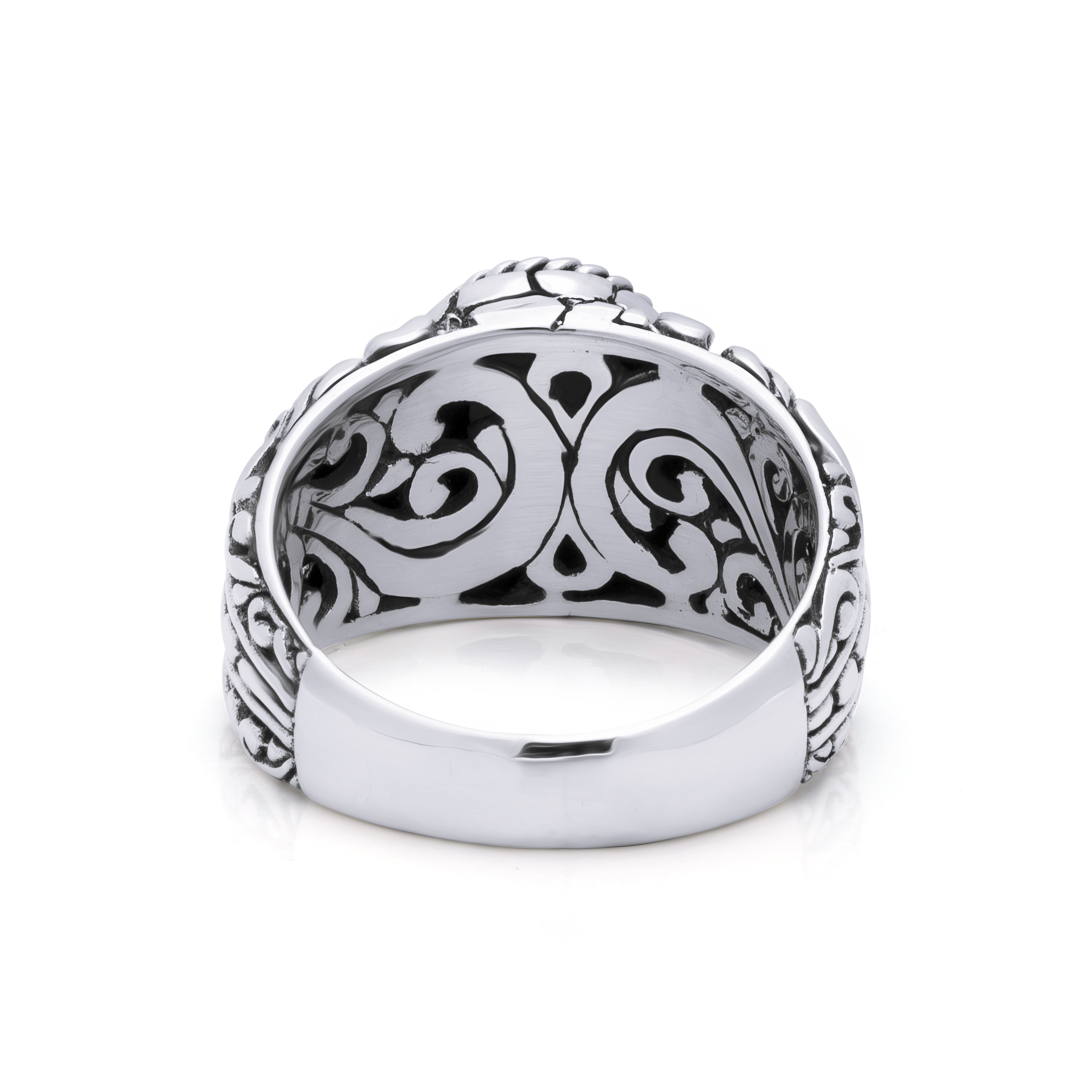 Majestic Boulder Opal Sterling Silver Bali Ring