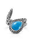 Rich Blue Sterling Silver Bali Regal Ring