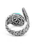 Rich Blue Sterling Silver Bali Regal Ring