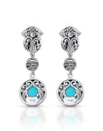 Sterling Silver Sky Blue Bali Regal Earrings