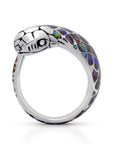 Abalone Inlay Sterling Silver Bali Cobra Ring