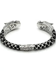 Mystic Sterling Silver Black Shell Double Dragon Bangle