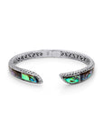 Seamless Abalone Sterling Silver Bali Bangle