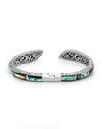 Seamless Abalone Sterling Silver Bali Bangle