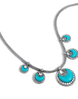 Sterling Silver Crescent Turquoise Bali Necklace