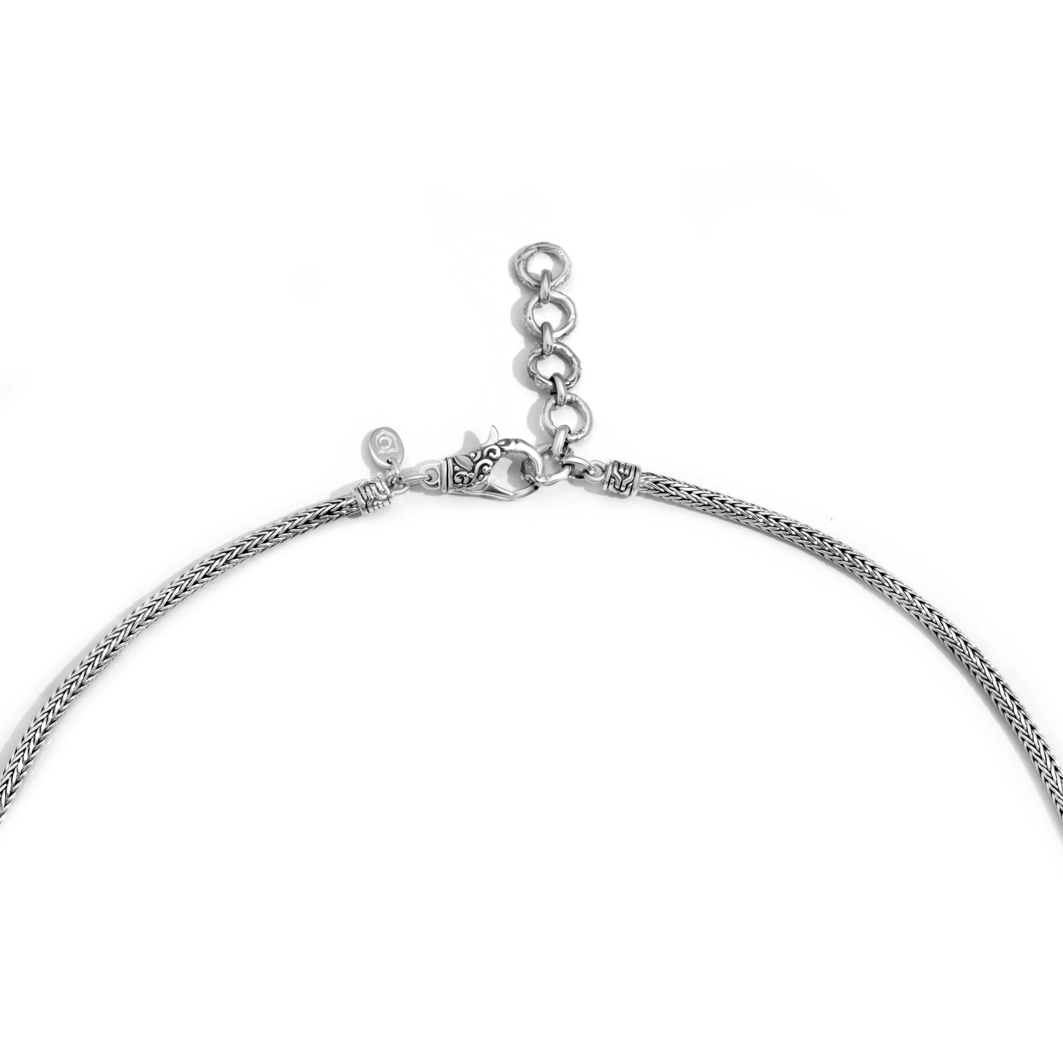 Sterling Silver Crescent Turquoise Bali Necklace