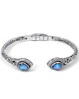 Majestic Boulder Opal Sterling Silver Bali Bangle