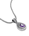 Ethereal Essence Balinese Artisan 925 Sterling Silver Amethyst Pendant