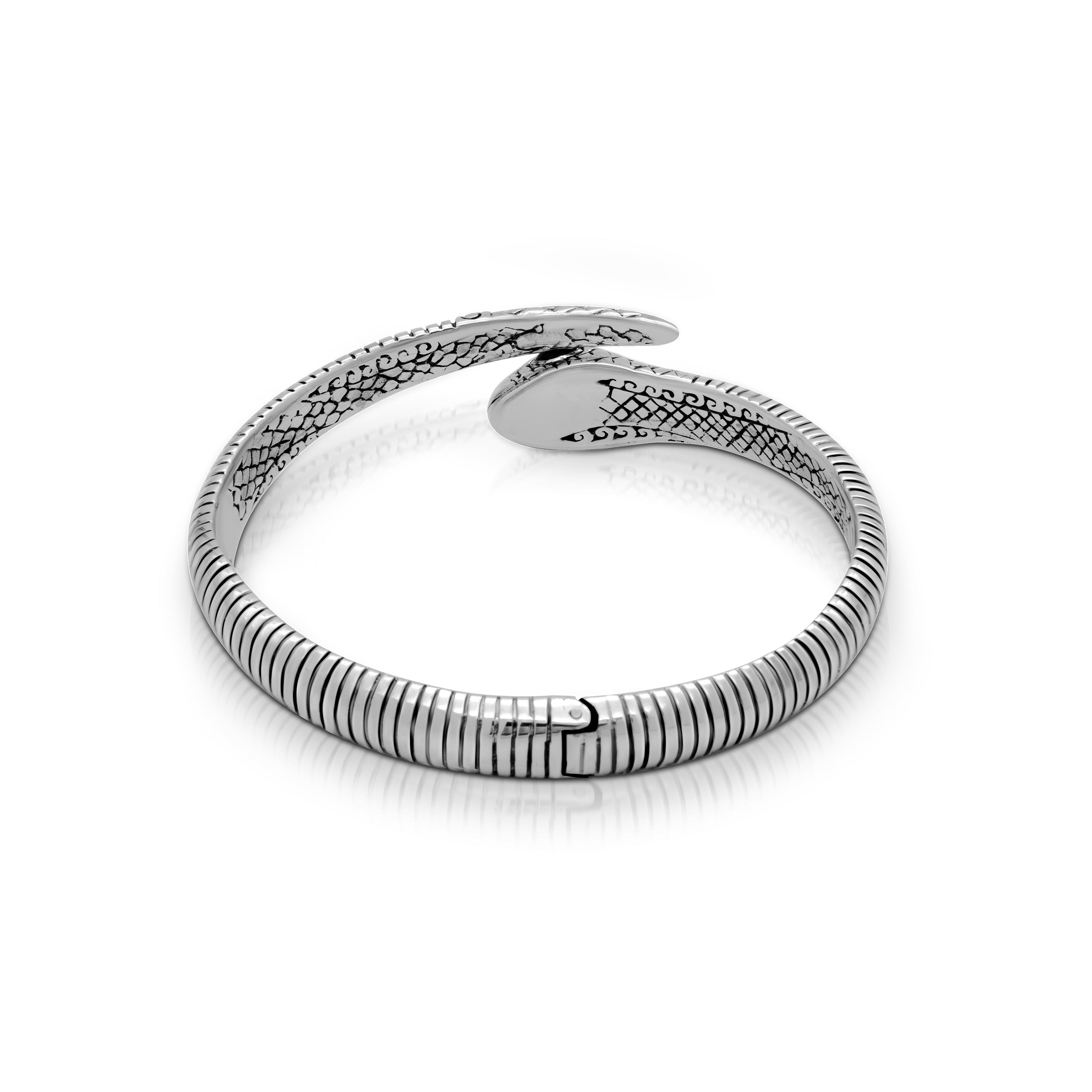 Balinese Artisan Tropical Serpent Bangle with Sleeping Beauty Turquoise