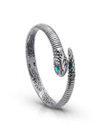 Balinese Artisan Tropical Serpent Bangle with Sleeping Beauty Turquoise