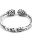 Double Abalone Sterling Silver Balinese Bangle