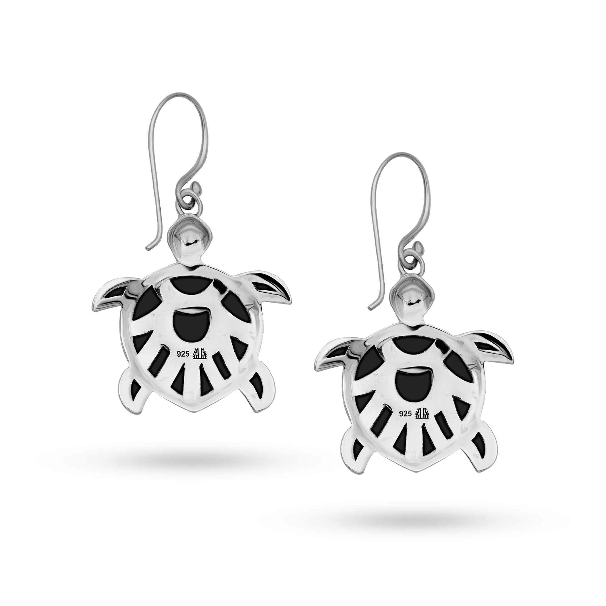 Balinese Artisan 925 Sterling Silver Turtle Drop Earring with Abalone