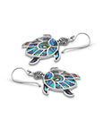Balinese Artisan 925 Sterling Silver Turtle Drop Earring with Abalone