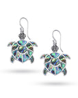 Balinese Artisan 925 Sterling Silver Turtle Drop Earring with Abalone