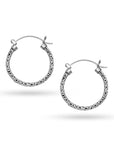 Balinese Artisinal Sterling Silver Hoop Earrings
