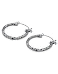 Balinese Artisinal Sterling Silver Hoop Earrings