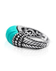Balinese Artisan Sterling Silver Ring with Turquoise Gemstone