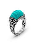 Balinese Artisan Sterling Silver Ring with Turquoise Gemstone