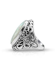 Balinese Artisan Sterling Silver Ring with Mother of Pearl Shell