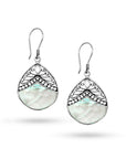 Balinese Artisan 925 Sterling Silver Drop Earring with Mother-of-Pearl