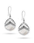 Balinese Artisan 925 Sterling Silver Drop Earring with Mother-of-Pearl