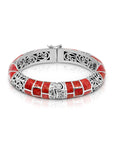 Balinese Sterling Silver Bangle with Coral Shell