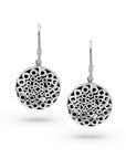 Balinese Artisan Sterling Silver Round Earrings