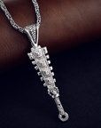 Sterling Silver Macuahuitl Pendant – Aztec Warrior
