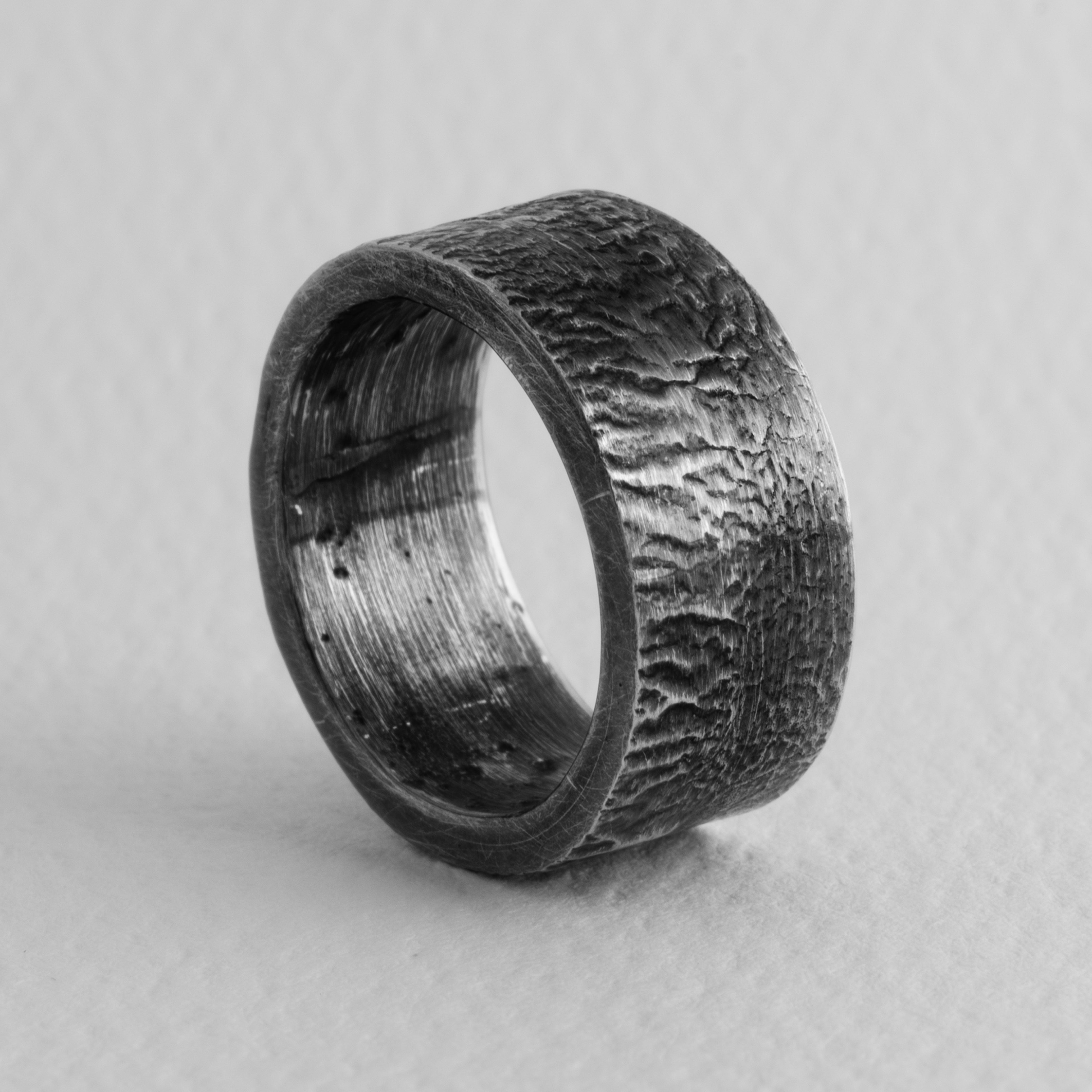 Textured Sterling Patina Ring