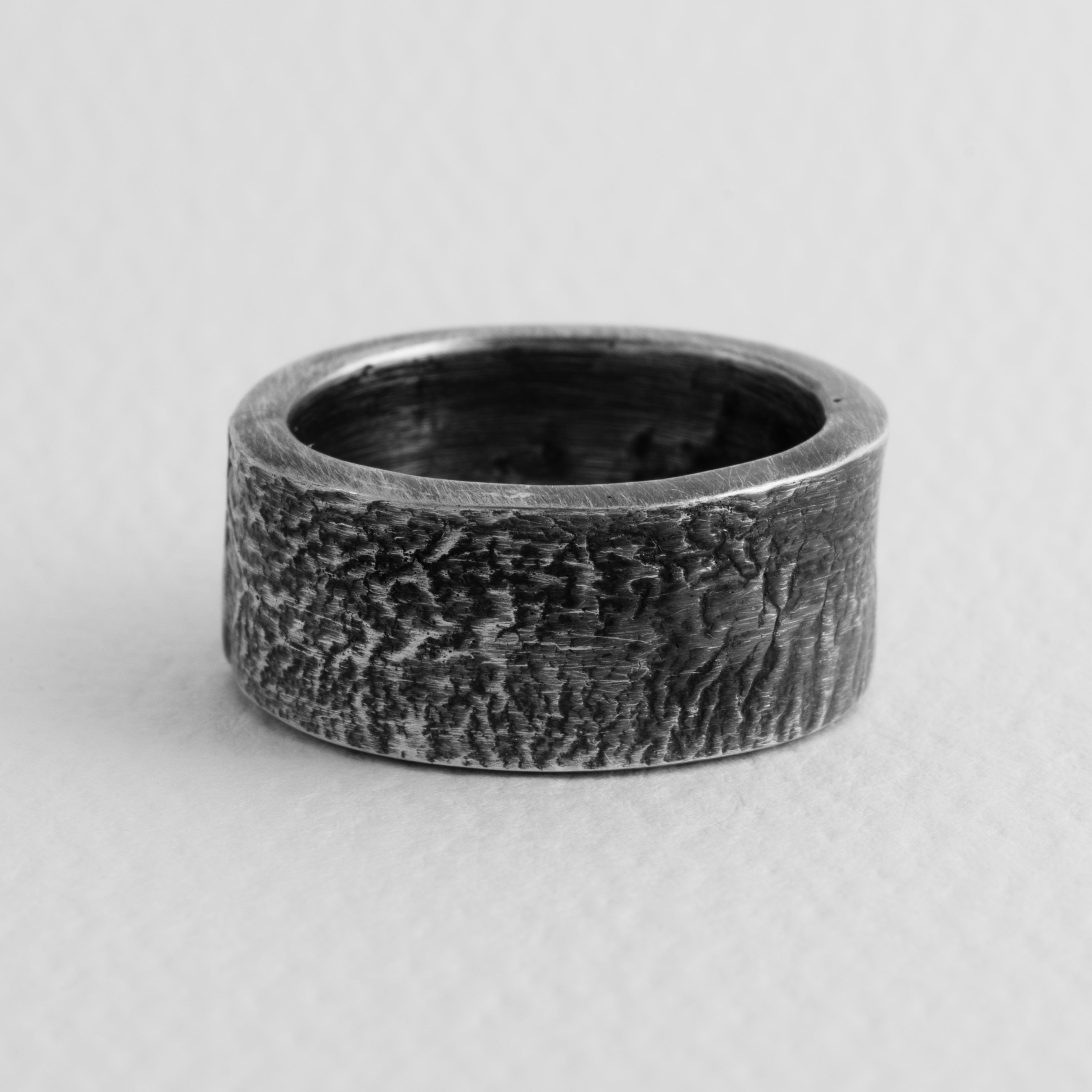 Textured Sterling Patina Ring