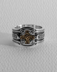 Sterling Silver and Bronze Greek Cross Ring