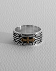 Brass Cross Silver Ring