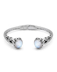 Balinese Artisan Handcrafted Sterling Silver Moonstone Bangle
